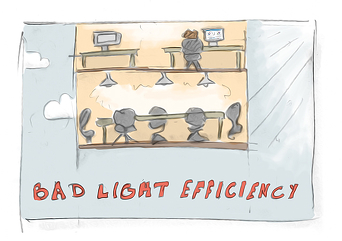 wesmart-storyboard-7 - Bureau vide avec la lumière allumée